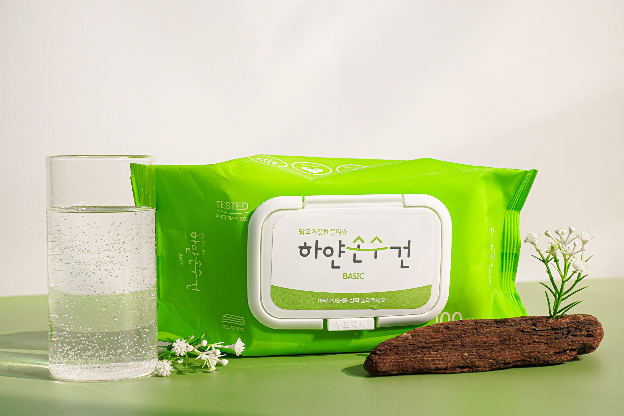 하얀손수건 베이직 물티슈/ 45g/ 100매