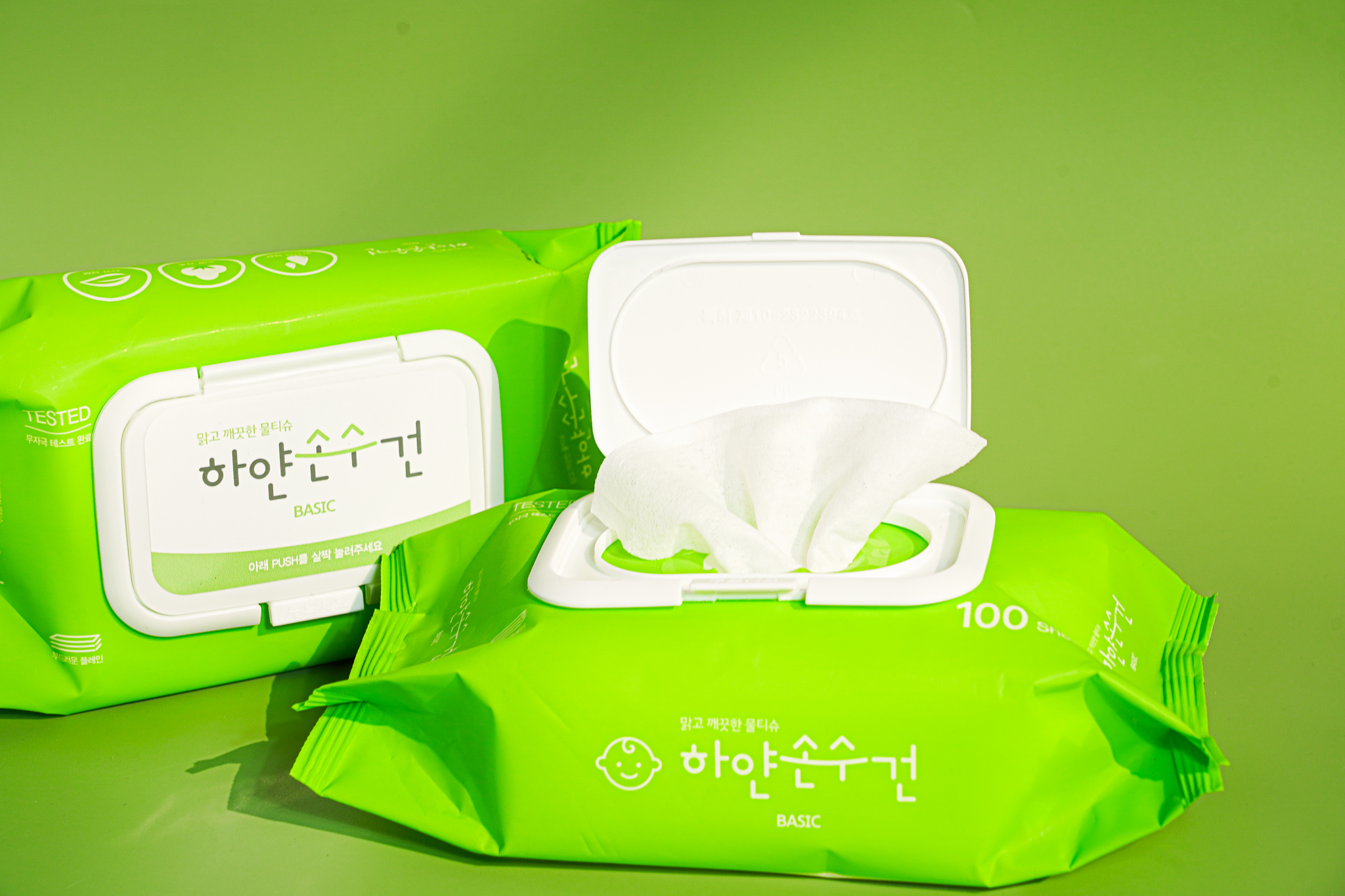 하얀손수건 베이직 물티슈/ 45g/ 100매