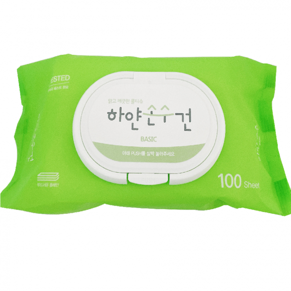 하얀손수건 베이직 물티슈/ 45g/ 100매