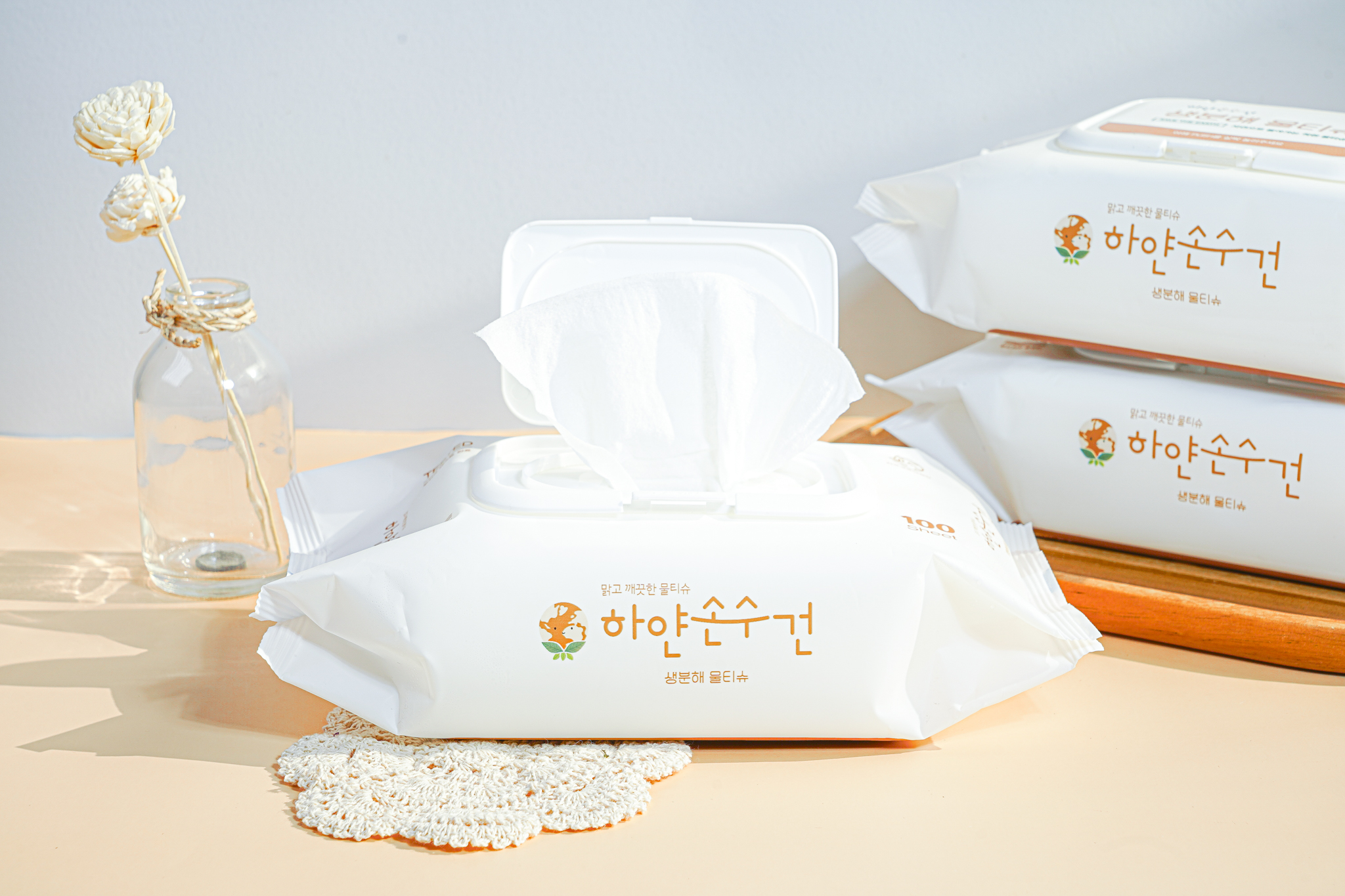 하얀손수건 생분해 물티슈/ 100매입